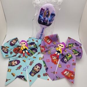 K-Pop Demon Hunters 3-Pack Hair Bundle NEW Rumi Hair Bows & Brush